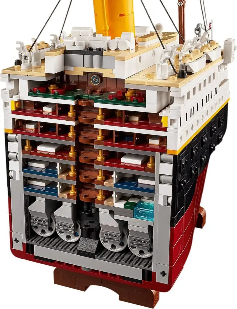 LEGO ship model cross-section