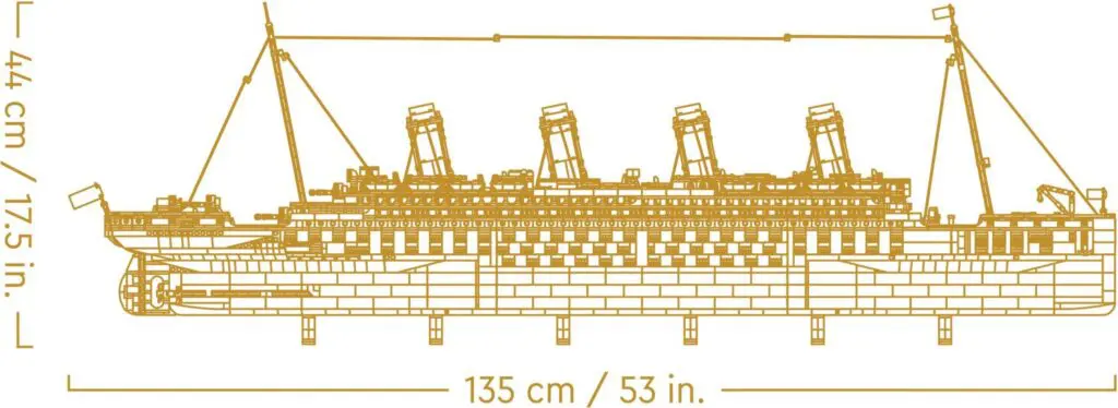 Diagram of a large ship