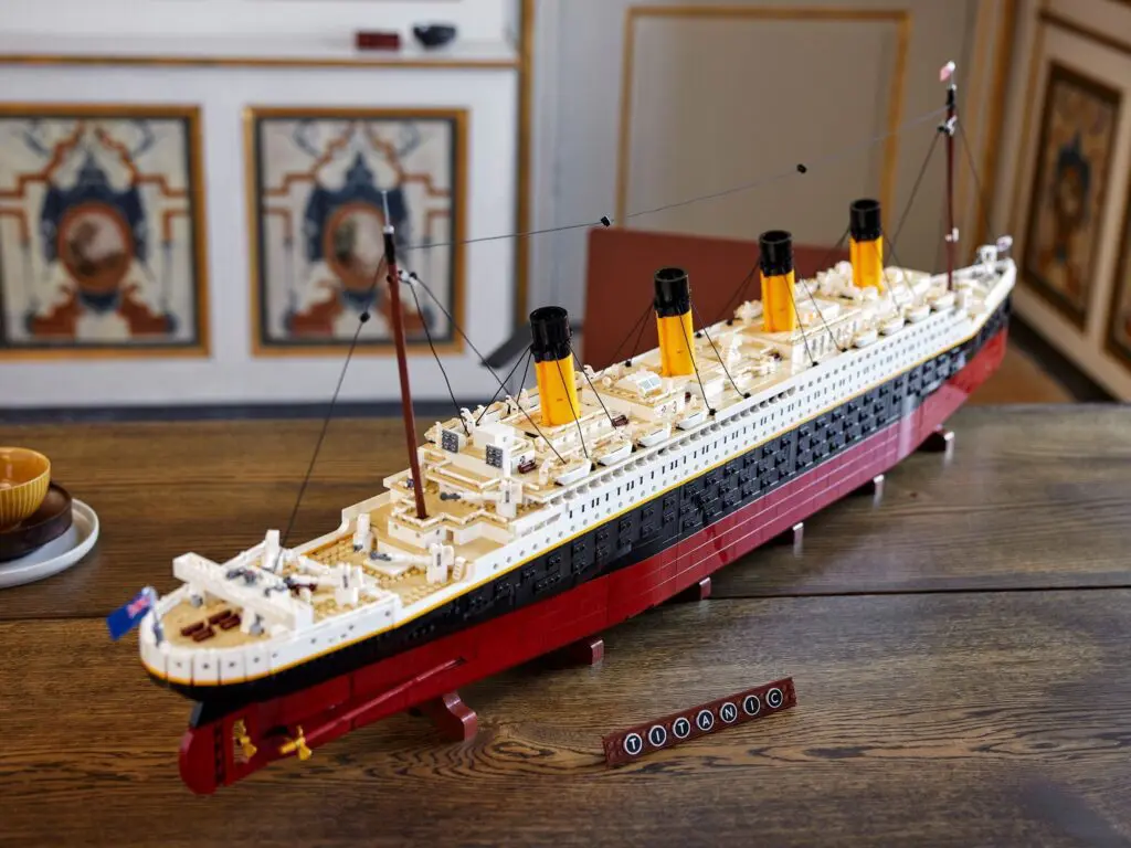Lego Titanic model with intricate design