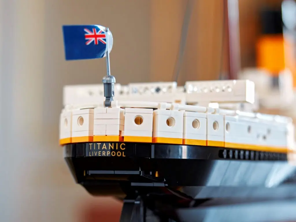 Close-up of Titanic LEGO stern