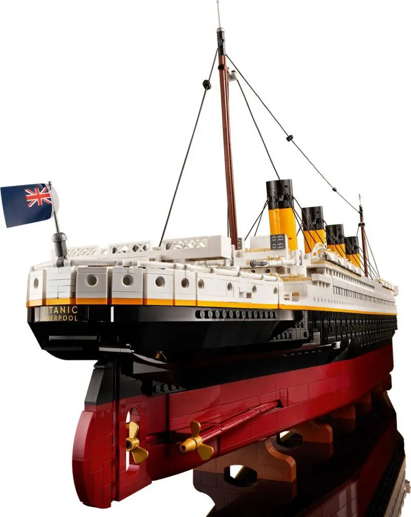LEGO ship model with British flag