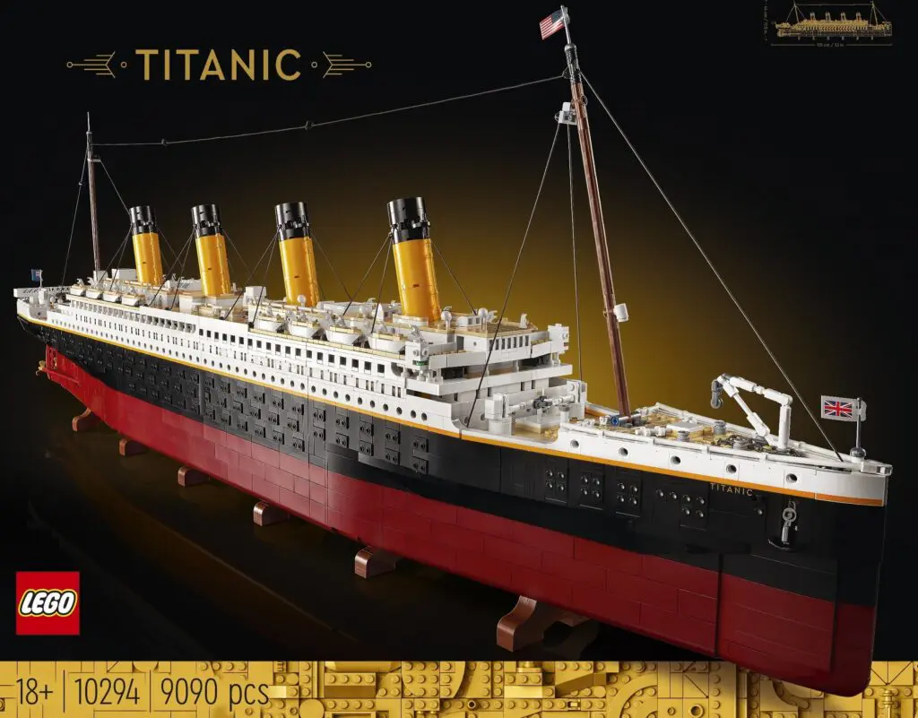 LEGO Titanic model with detailed features