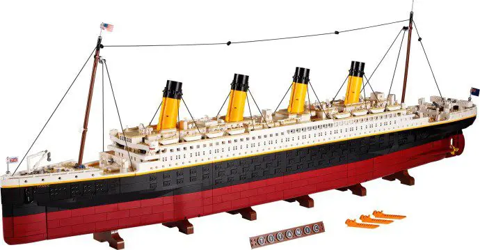 Large ship model on stands
