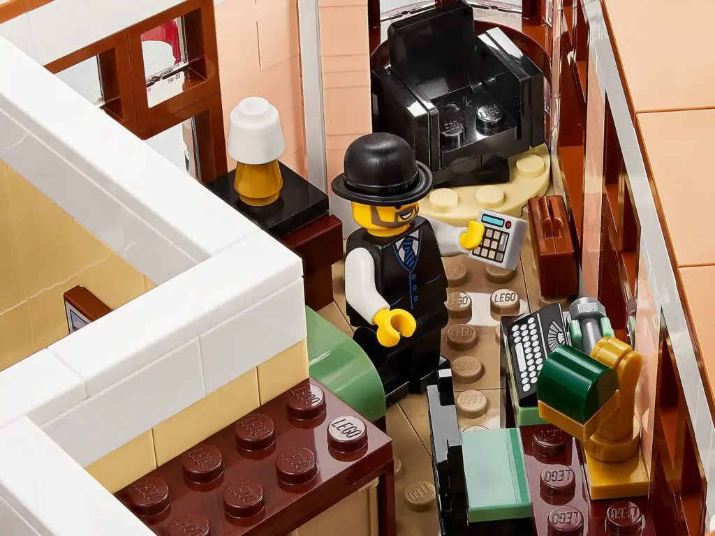 Miniature office with LEGO figures