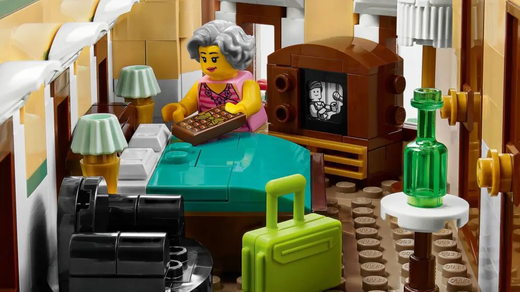 LEGO scene with retro interior design