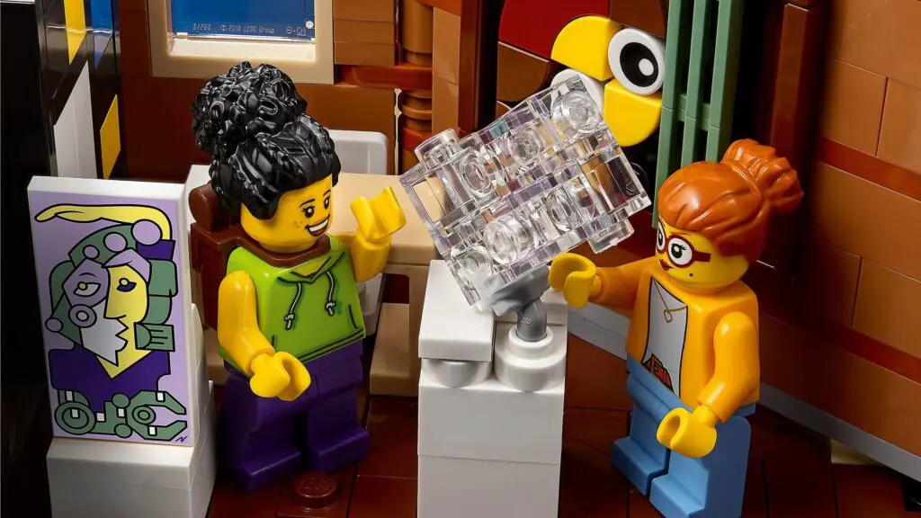 LEGO art exhibit with figures
