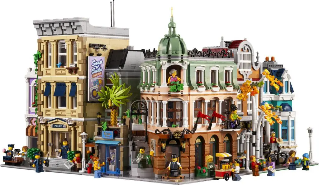 Detailed Lego city block scene