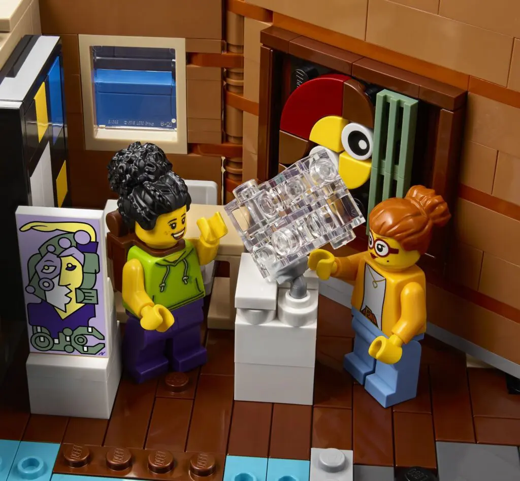 LEGO figures in art gallery scene