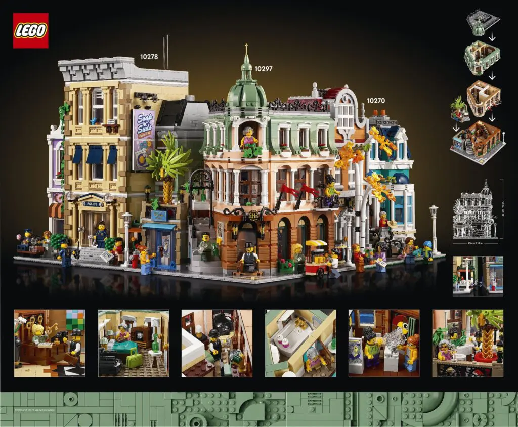 LEGO modular buildings on display