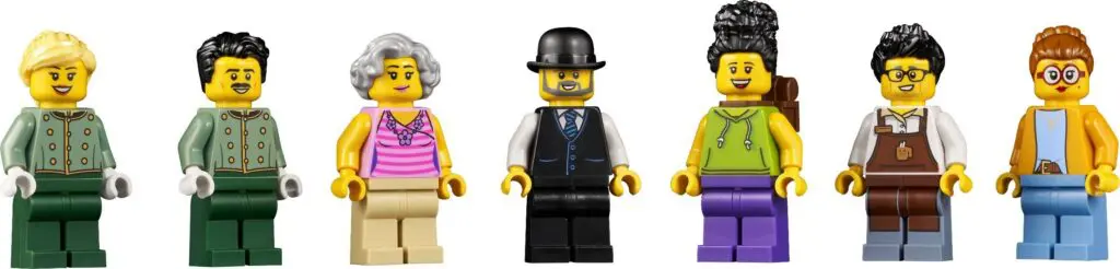 LEGO minifigures in various outfits