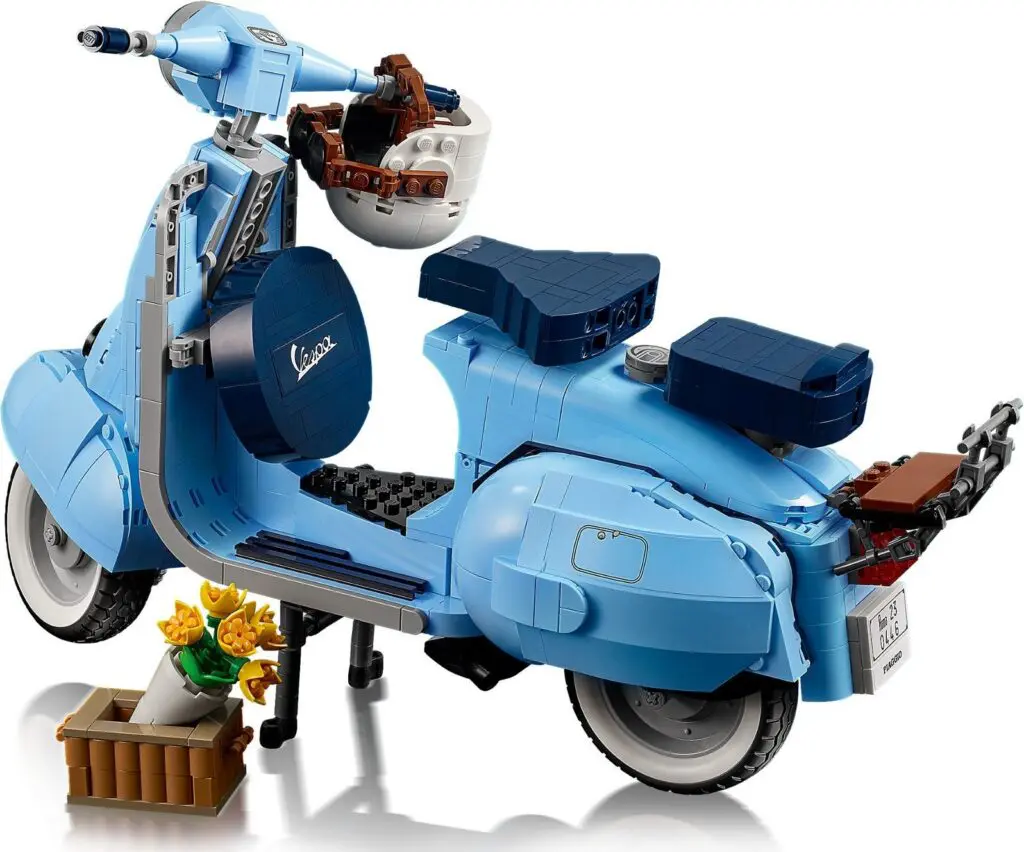 Blue toy scooter with accessories