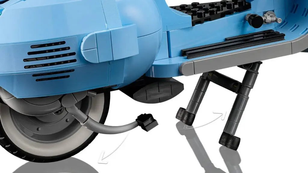 Close-up of scooter model kickstand
