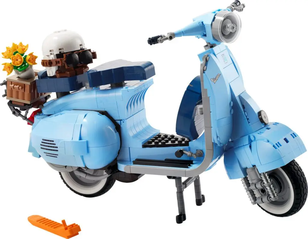 Detailed LEGO scooter with accessories