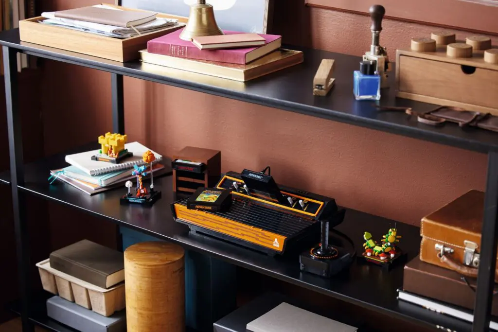 Shelf with retro gaming and books