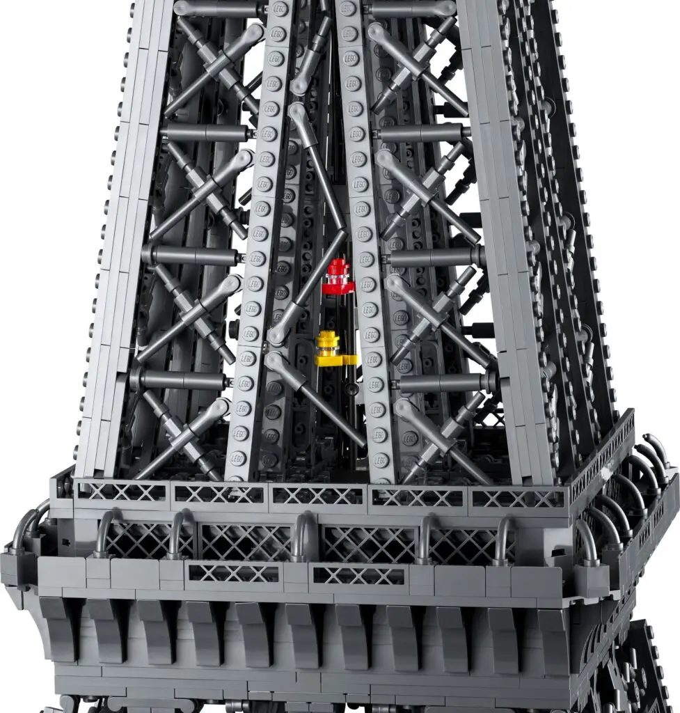 Close-up of LEGO Eiffel Tower structure