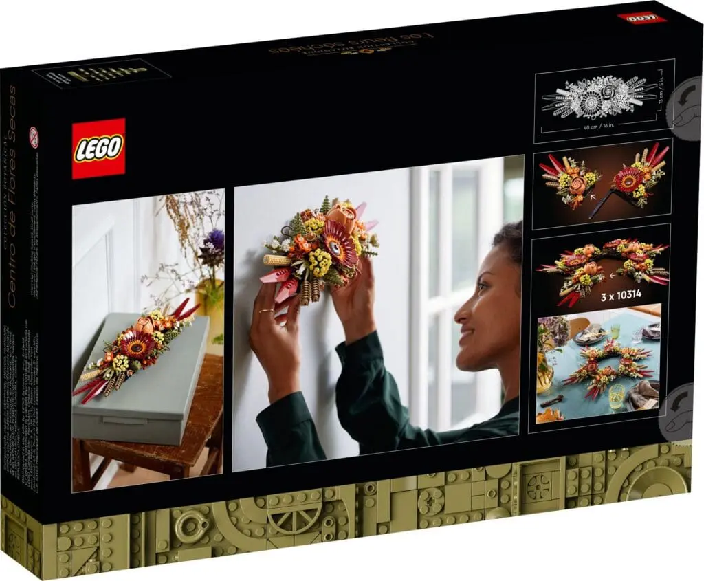 Detailed view of LEGO flower pieces
