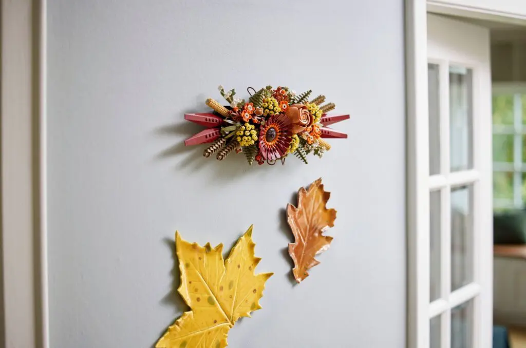 Wall decor with flowers and leaves
