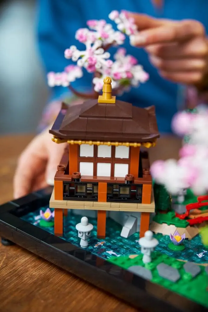 Miniature Lego Japanese house and garden