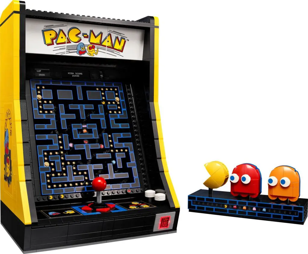 Classic arcade game with Pac-Man display