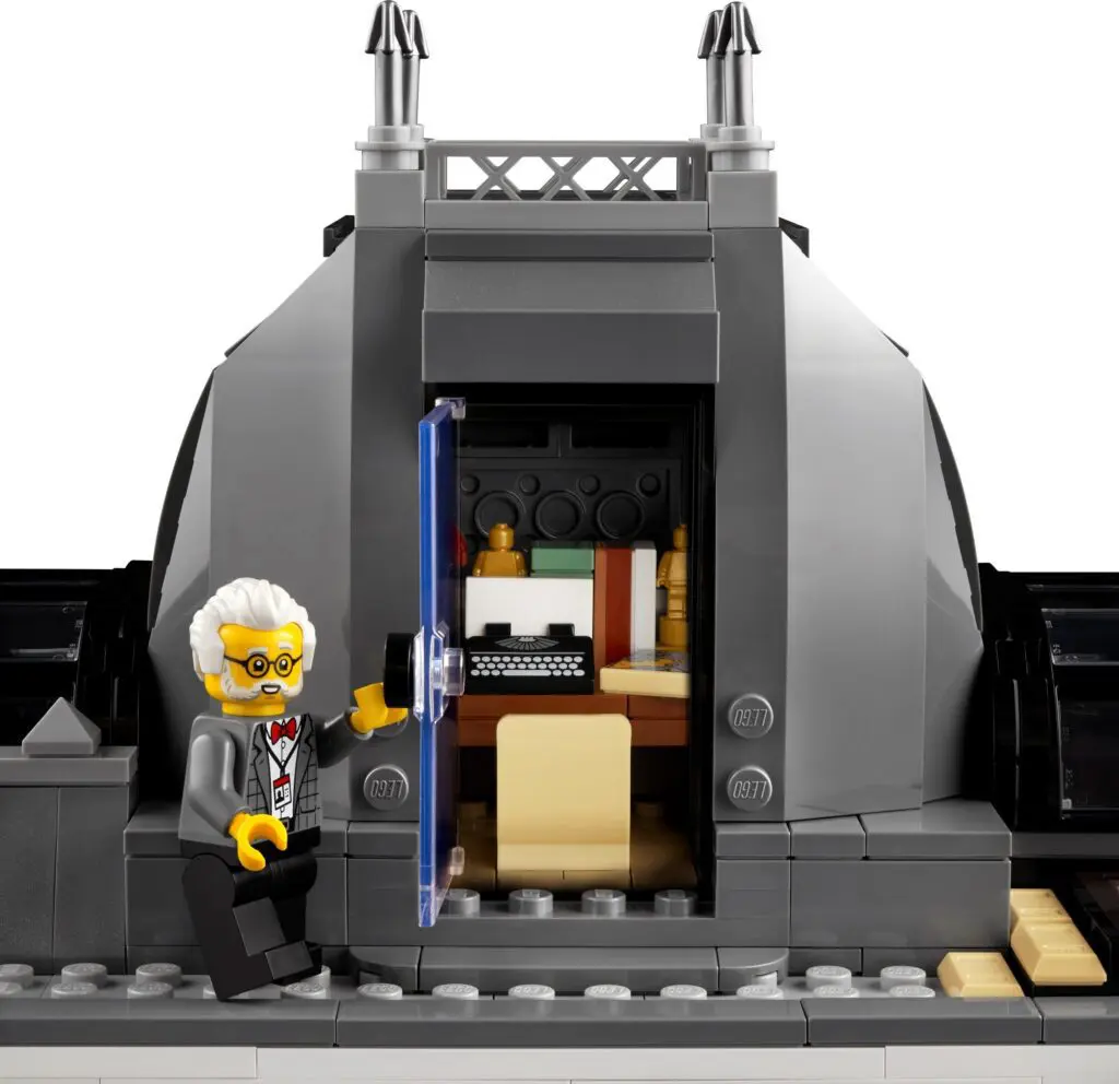 Miniature LEGO scene with character and office
