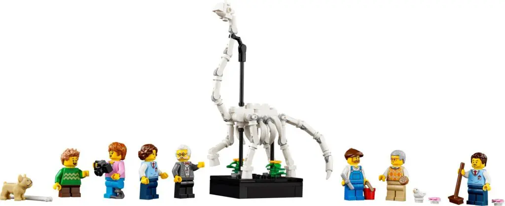 LEGO group with dinosaur exhibit and accessories