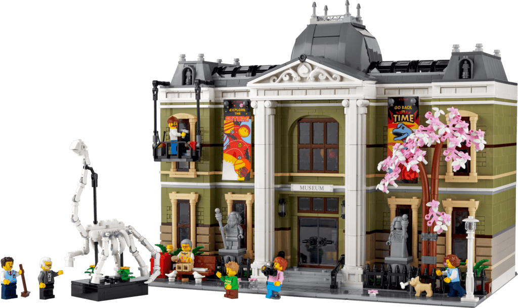 LEGO museum with cherry blossom tree