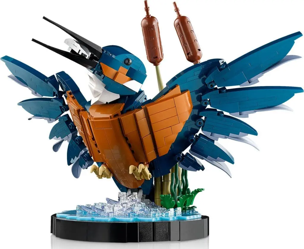 Colorful LEGO bird with cattails