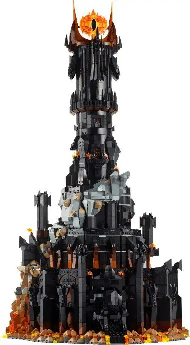 LEGO tower with fiery eye top