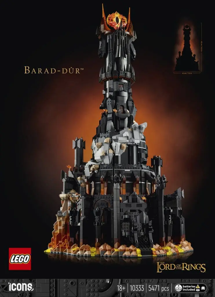 Detailed LEGO model of Barad-dûr tower