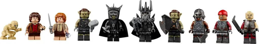 LEGO fantasy character minifigures lineup