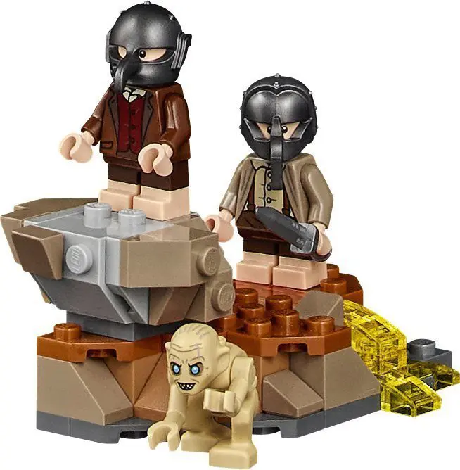 LEGO characters with masks and creature