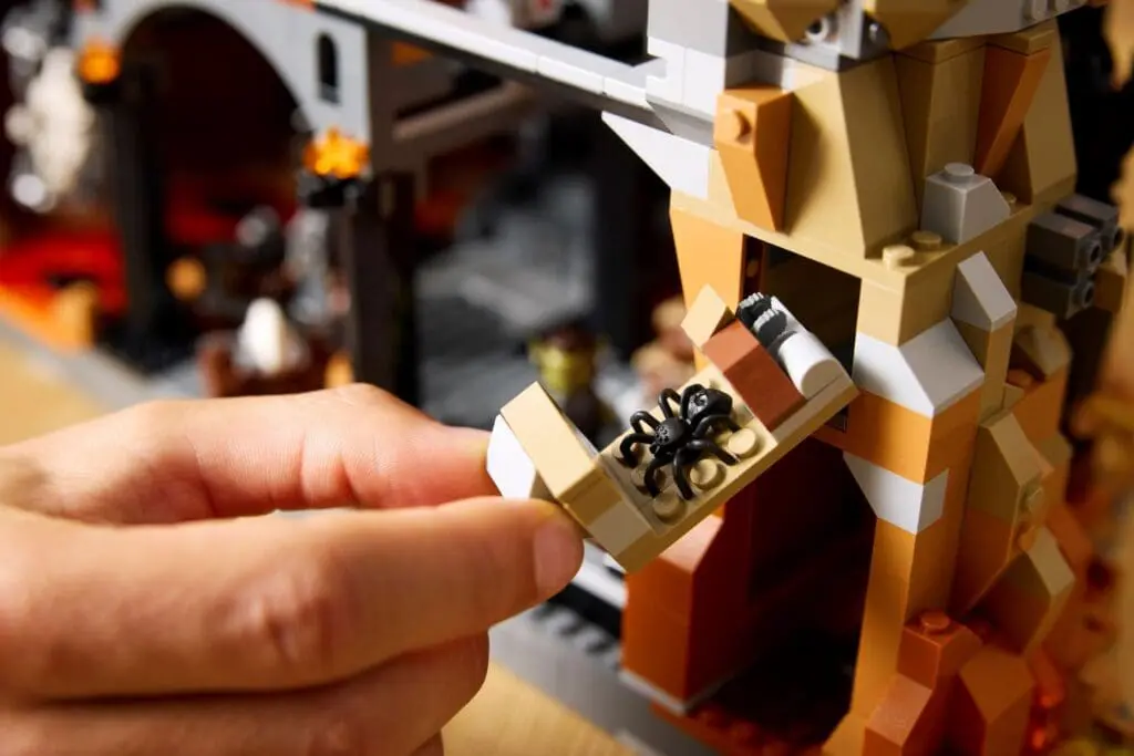 Lego set featuring spider detail