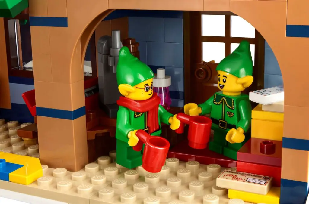 Miniature elves in a festive setting