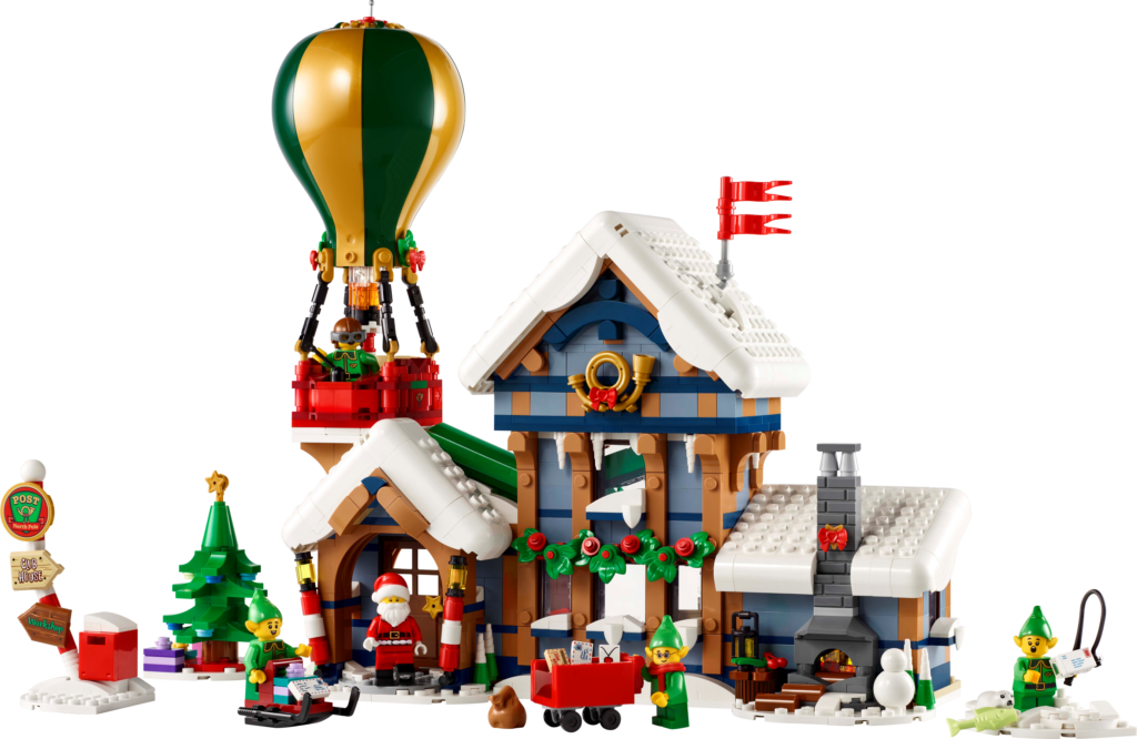 Festive Lego scene with Santa and elves