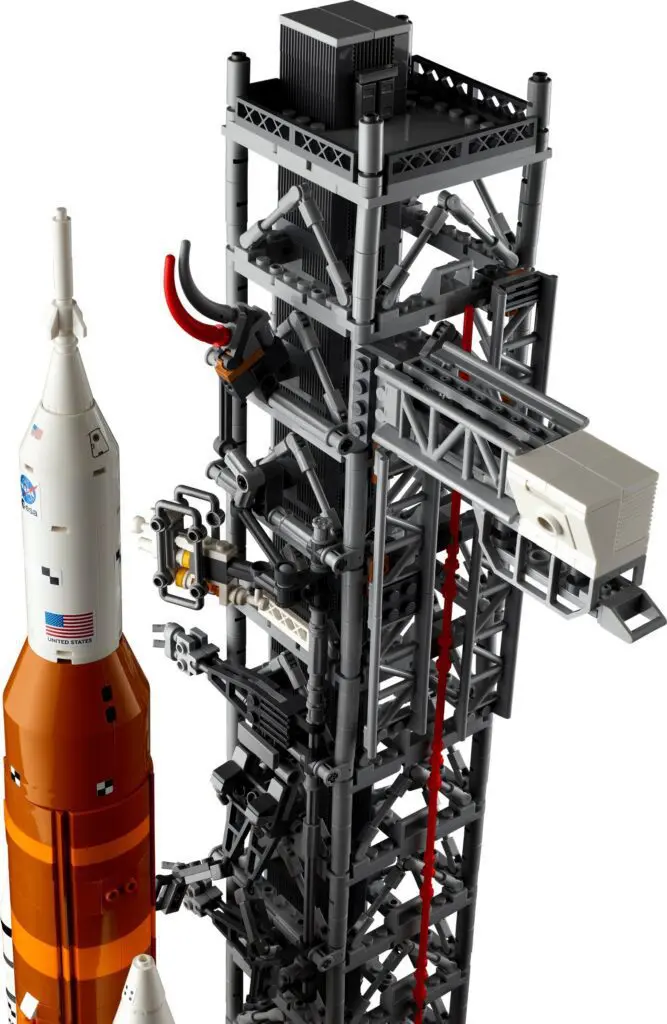 LEGO spacecraft with launch pad structure