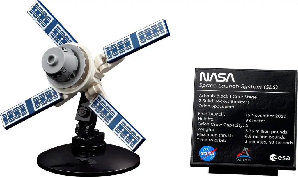 Model of satellite and NASA information board