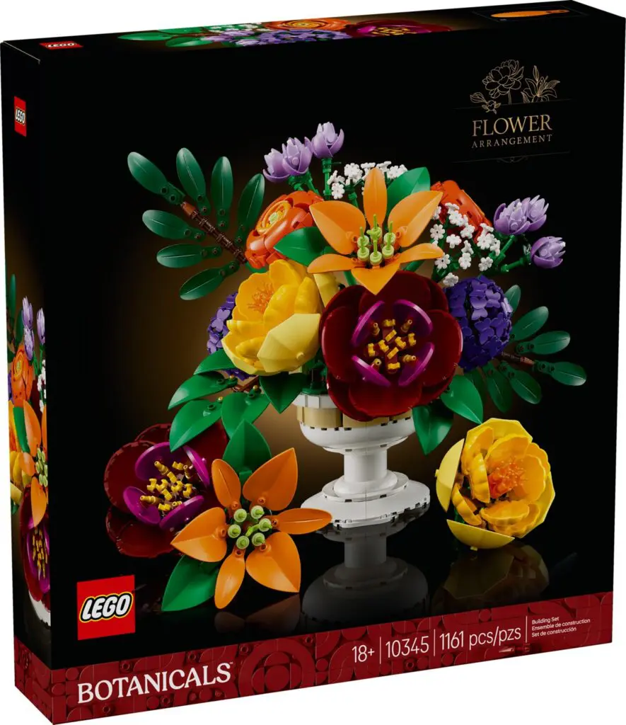 Colorful LEGO flower set packaging