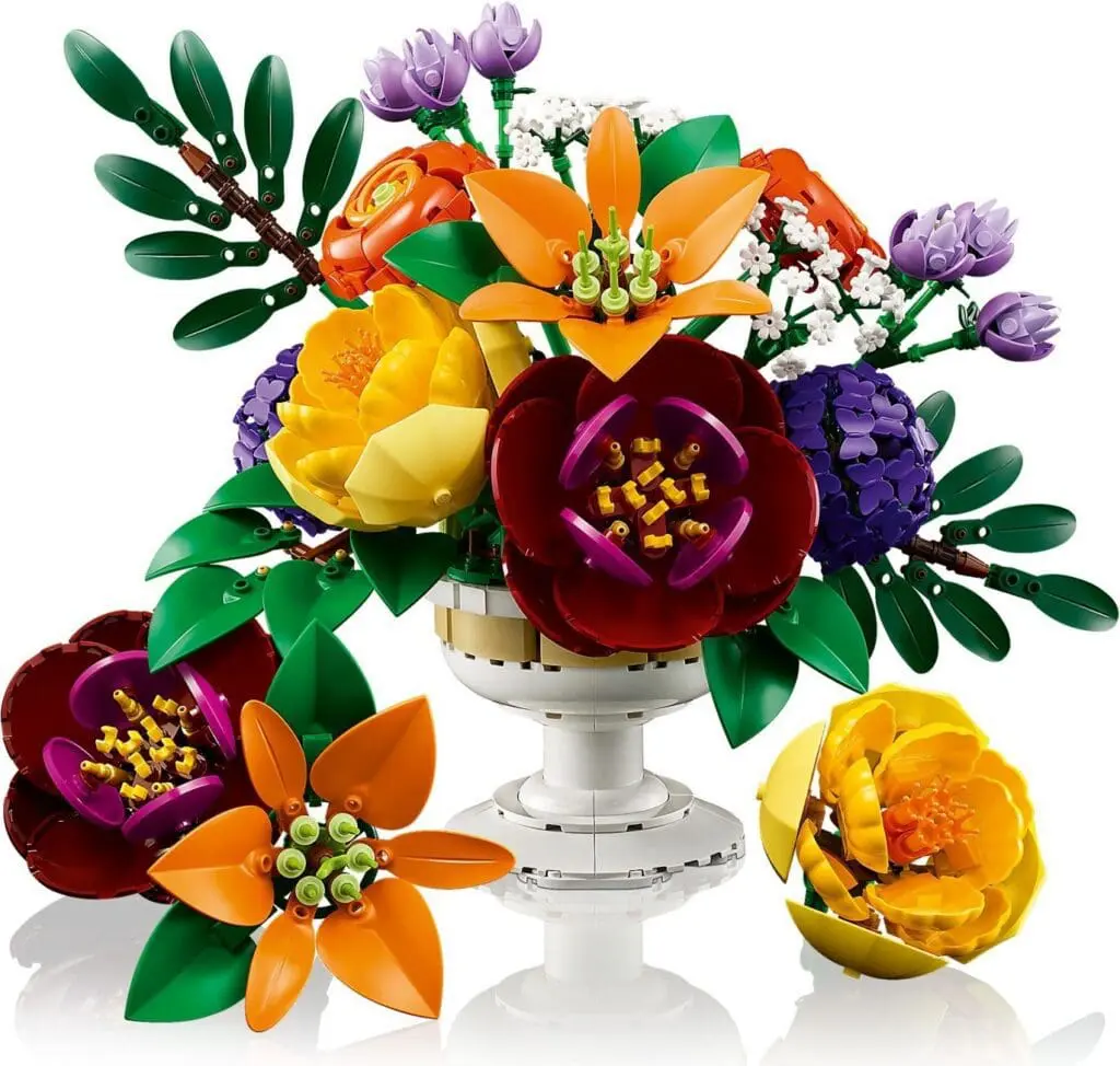 LEGO floral bouquet in vibrant colors