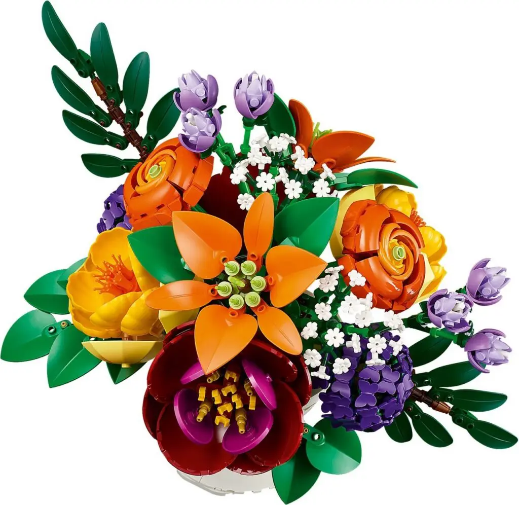 LEGO flowers with vibrant colors
