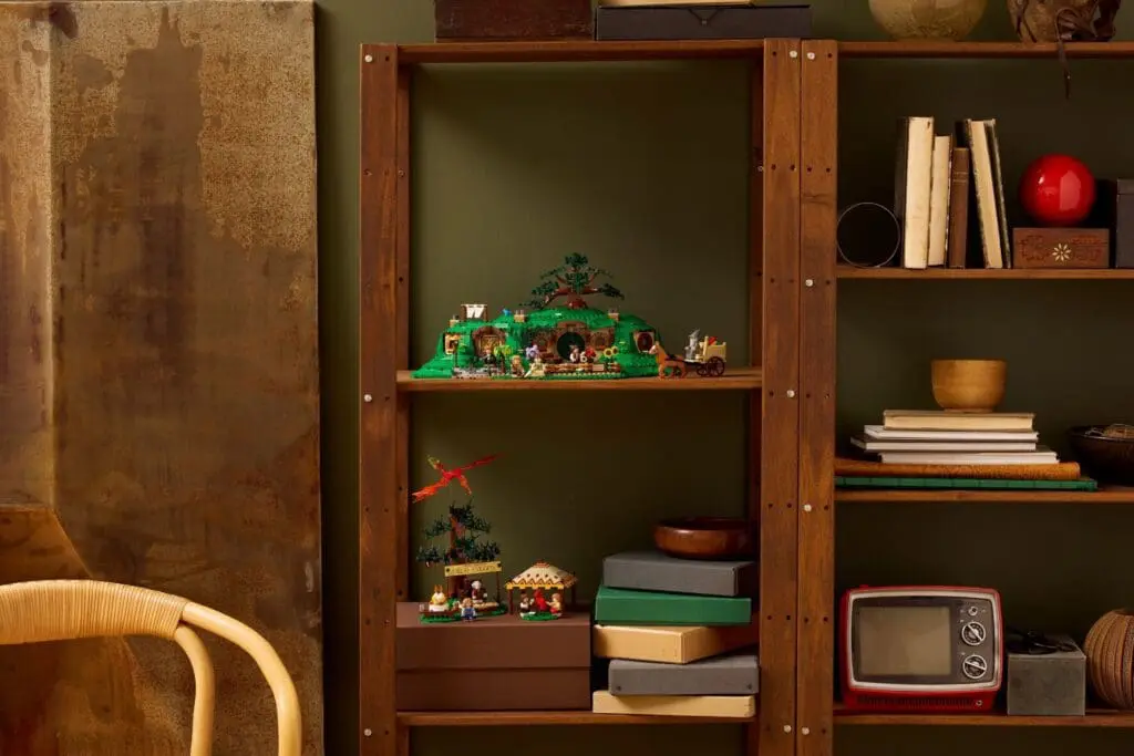 Bookshelf with toys and books