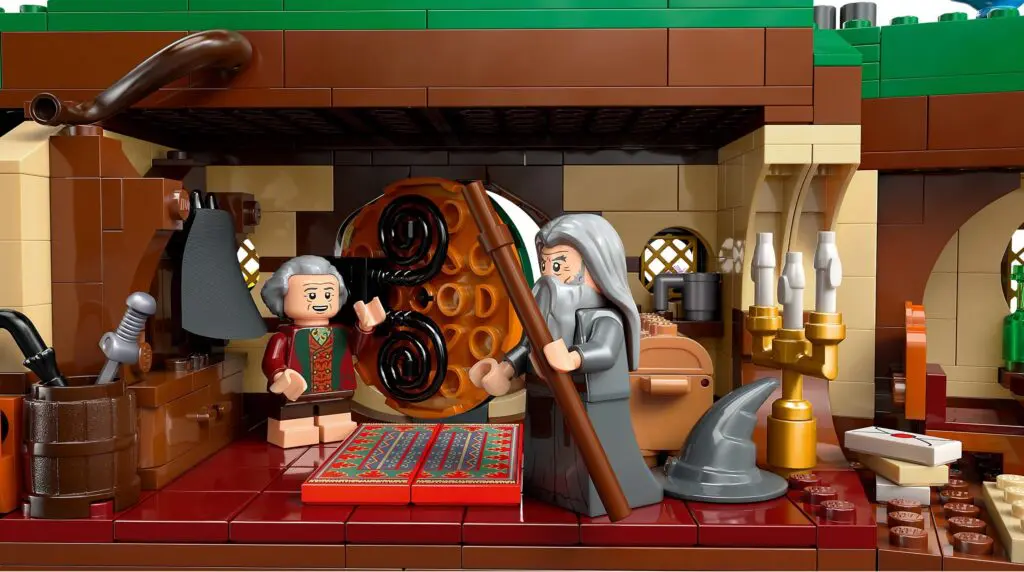 LEGO figures in Hobbit-themed setting