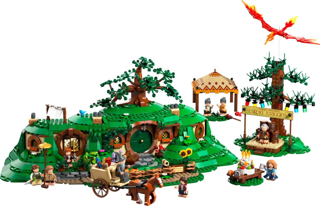 Detailed Lego hobbit village scene