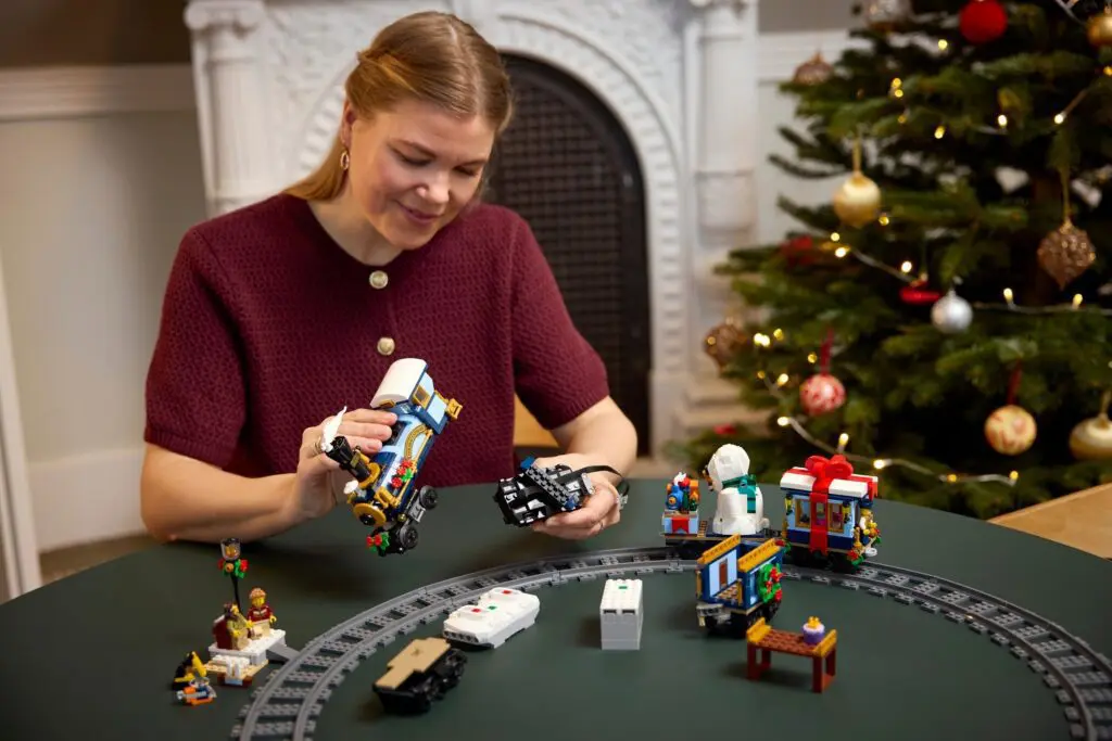 Christmas tree and toys on table