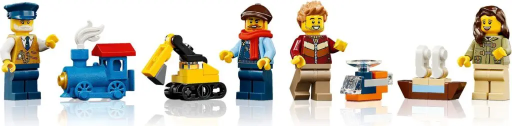 Toys including Lego train and boat