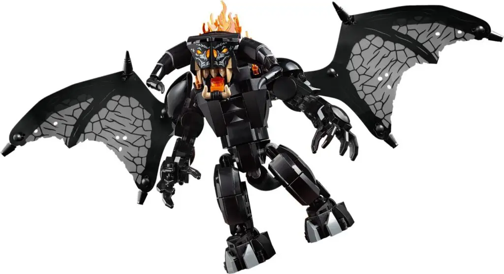 LEGO creature with fiery wings