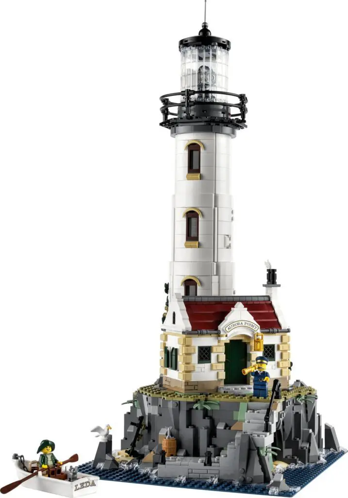 LEGO lighthouse and boat scene