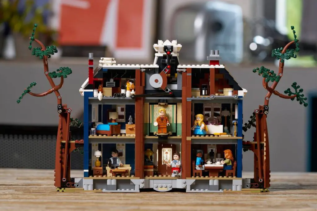 Detailed LEGO house with mini characters