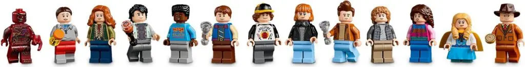 Diverse LEGO characters lined up