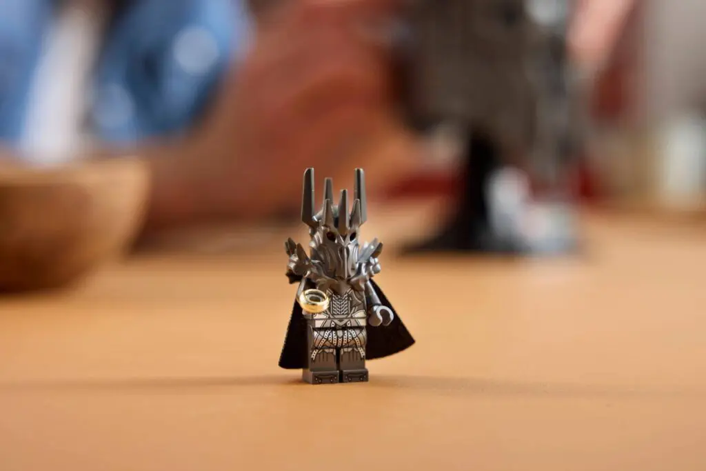 Knight-themed Lego toy on table