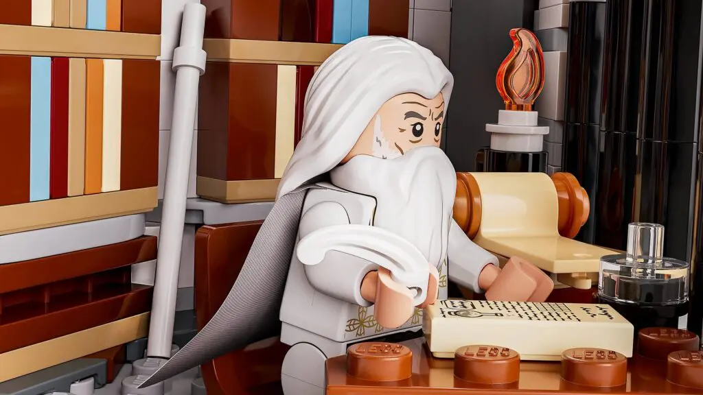 Wizard minifigure at desk